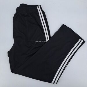 Gold's Gym Mesh Athletic Pants Mens L Polyester Black Solid Side Stripe Vintage